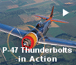 Rare color footage of P-47 Thunderbolts in WWII combat.